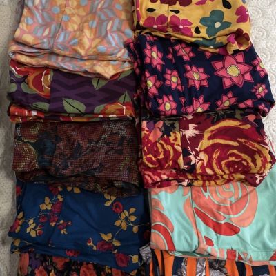 New Woman’s LuLaRoe Assorted Floral Pattern OS One Size Leggings Lot of 10